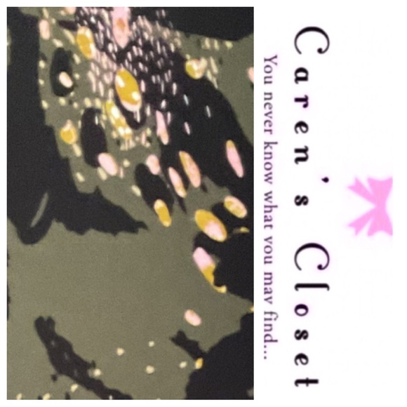 Bar III Olive Green Organic Print Sleeveless High Low Midi Dress - Picture 5 of 11